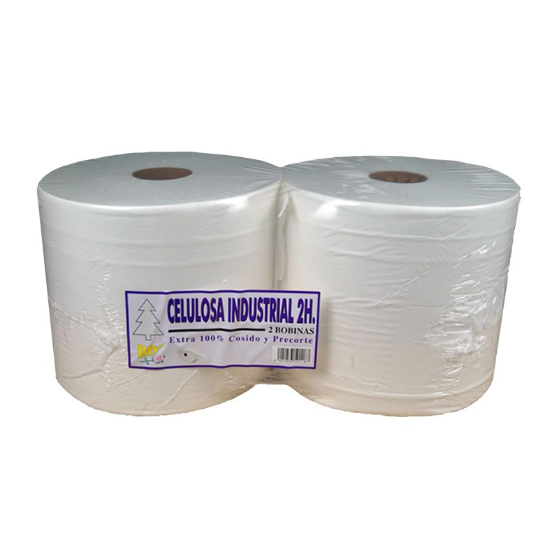 Rollo bobina papel industrial reciclado 2 capas 2 uds