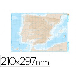 MAPA MUDO B/N DIN A4 ESPAÐA...