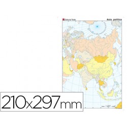 MAPA MUDO COLOR DIN A4 ASIA...