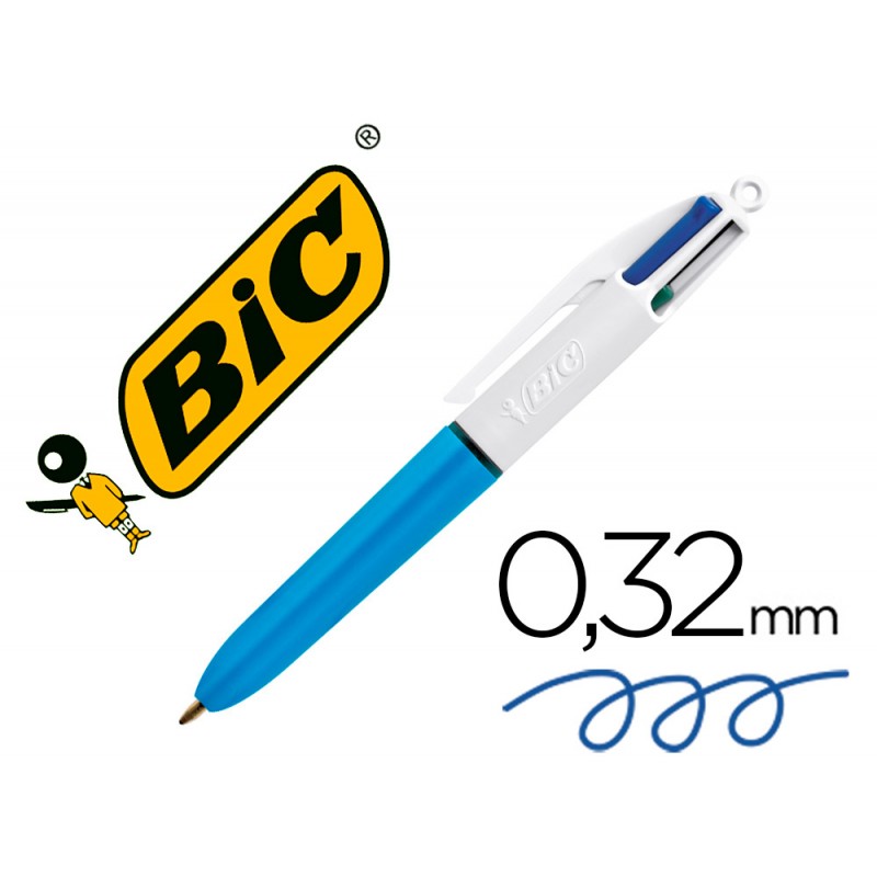 Boligrafo Bic cuatro colores decorados punta de 1 mm expositor de